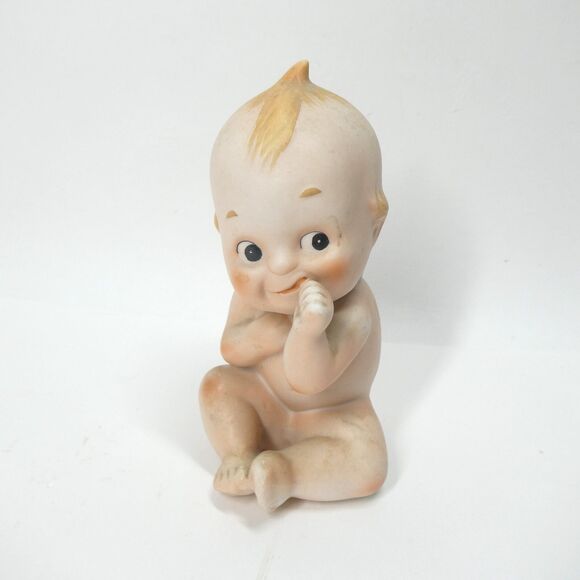 Kewpie Doll Lefton Bisque Porcelain 228 Vintage Baby Figurine - Picture 1 of 6